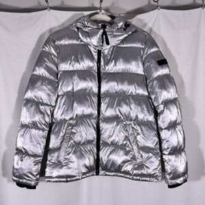 Calvin Klein Men’s Metallic Silver Puffer Jacket